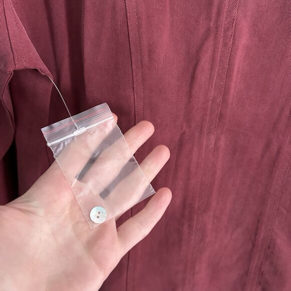 Soft Surroundings Womens Tencel Long Sleeve Collared Button-Up Shirt Red Medium‎ - Picture 8 of 9